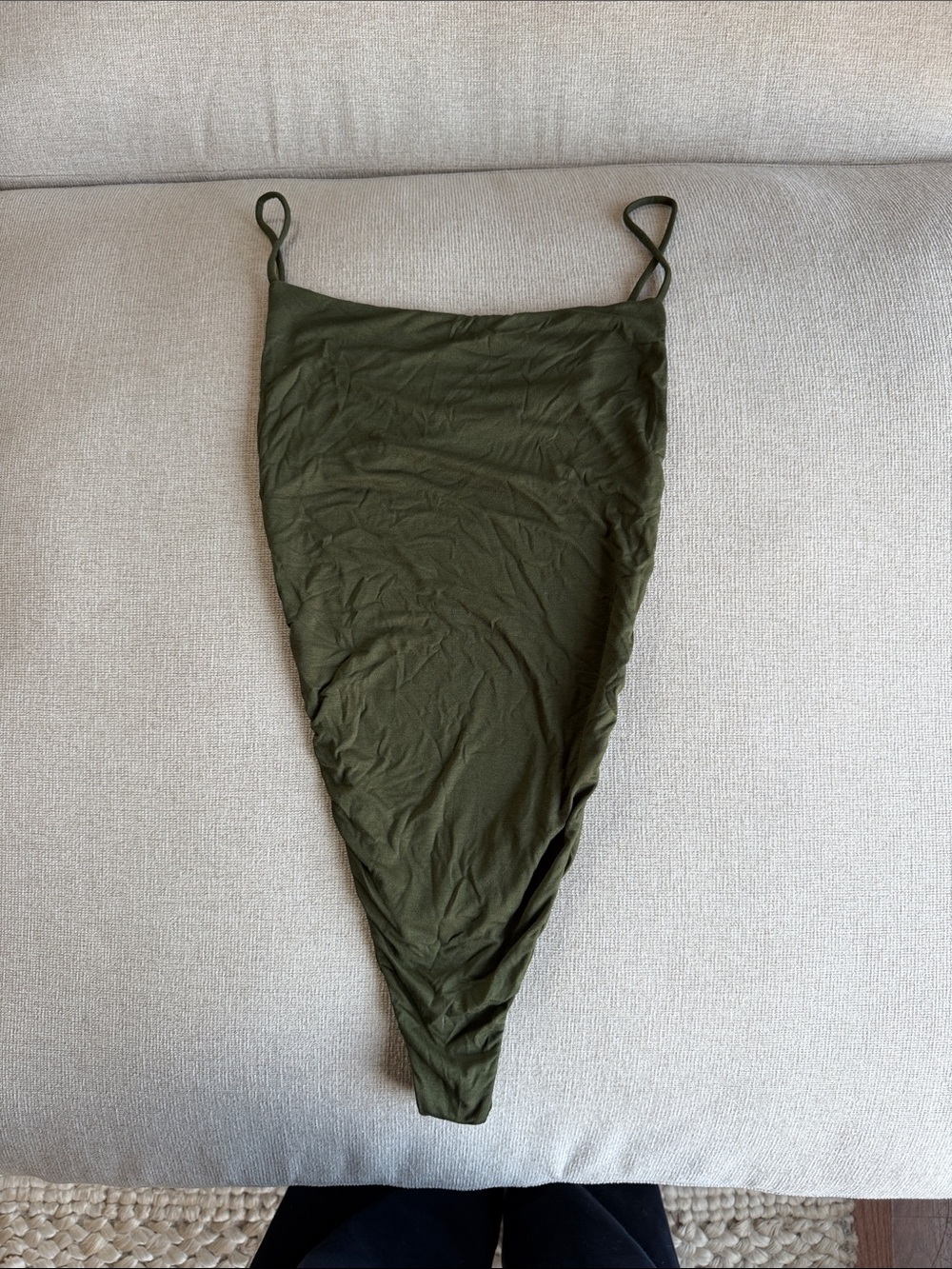 Womenβs Olive Green Slim Strap Bodysuit